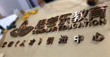 思考乐教育古铜拉丝不锈钢精工字制作案例1