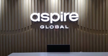 aspire企业前台LOGO背景形象墙超级发光字制作案例1